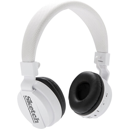 Faltbarer Wireless Kopfhörer, Weiß , weiß, ABS, 14,50cm x 17,50cm (Länge x Höhe), Bild 2