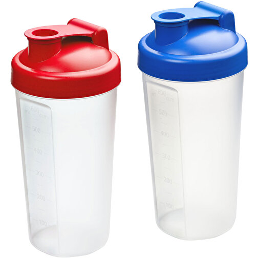 Shaker 'Protein', 0,6 L , standard-rot/transparent, Kunststoff, 20,00cm (Höhe), Bild 2