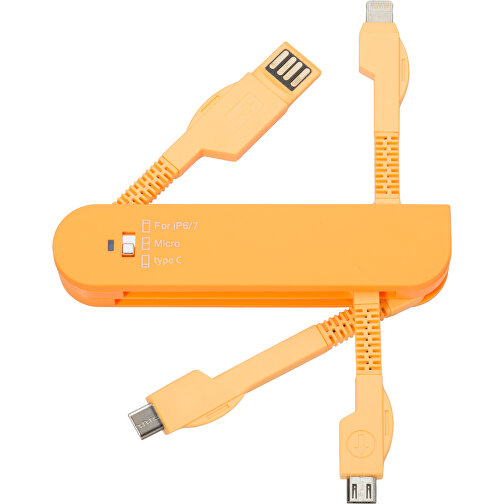 Taschen-USB-Charger , Promo Effects, orange, Kunststoff, 9,30cm x 1,50cm x 2,10cm (Länge x Höhe x Breite), Bild 1