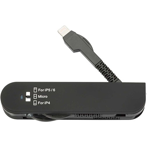 Taschen-USB-Charger , Promo Effects, schwarz, Kunststoff, 9,30cm x 1,50cm x 2,10cm (Länge x Höhe x Breite), Bild 2